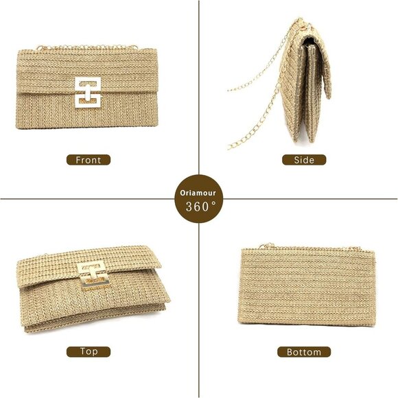 Versatile Boho Crossbody Bag - Lightweight Straw Purse for Summer Outings - Picture 5 of 6